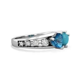 London Topaz Heart To Heart 14K White Gold ring R3342