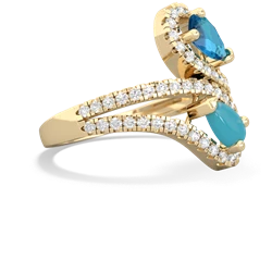 London Topaz Diamond Dazzler 14K Yellow Gold ring R3000