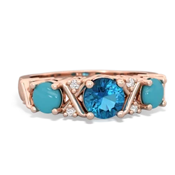 London Topaz Hugs And Kisses 14K Rose Gold ring R5016