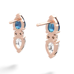 London Topaz Bowtie Drop 14K Rose Gold earrings E0865