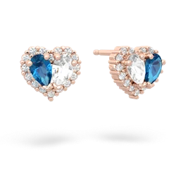 London Topaz Halo 14K Rose Gold earrings E7008