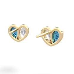 London Topaz 'Our Heart' 14K Yellow Gold earrings E5072