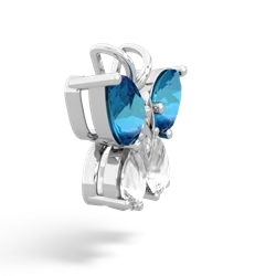 London Topaz Butterfly 14K White Gold pendant P2215