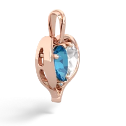 London Topaz Two Become One 14K Rose Gold pendant P5330