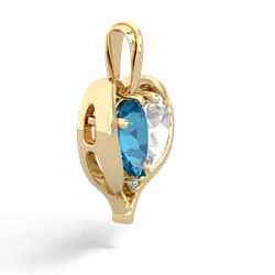 London Topaz Two Become One 14K Yellow Gold pendant P5330