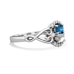 London Topaz Love Nest 14K White Gold ring R5860