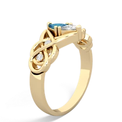 London Topaz Keepsake Celtic Knot 14K Yellow Gold ring R5300