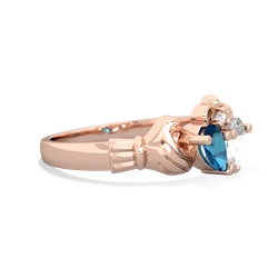 London Topaz 'Our Heart' Claddagh 14K Rose Gold ring R2388