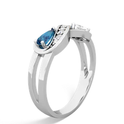 London Topaz Diamond Infinity 14K White Gold ring R5390