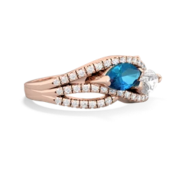 London Topaz Diamond Rivers 14K Rose Gold ring R3070