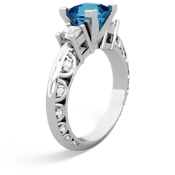 London Topaz Eternal Embrace Engagement 14K White Gold ring C2001