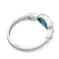 London Topaz Milgrain Marquise 14K White Gold ring R5700