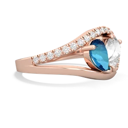 London Topaz Nestled Heart Keepsake 14K Rose Gold ring R5650