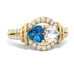 London Topaz Art-Deco Keepsake 14K Yellow Gold ring R5630