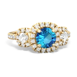 London Topaz Regal Halo 14K Yellow Gold ring R5350