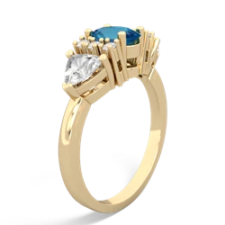 London Topaz Antique Style Three Stone 14K Yellow Gold ring R2186