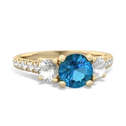 London Topaz Pave Trellis 14K Yellow Gold ring R5500