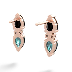 Onyx Bowtie Drop 14K Rose Gold earrings E0865