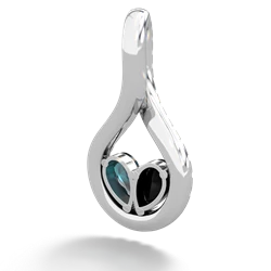 Onyx Pave Twist 'One Heart' 14K White Gold pendant P5360