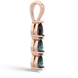 Onyx Dew Drops 14K Rose Gold pendant P2251