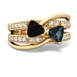 Onyx Bowtie 14K Yellow Gold ring R2360