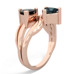 Onyx Split Band Swirl 14K Rose Gold ring R2341