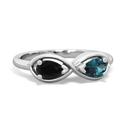 Onyx Infinity 14K White Gold ring R5050