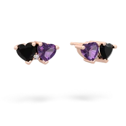 Onyx Sweethearts 14K Rose Gold earrings E5260