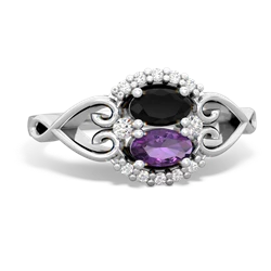 Onyx Love Nest 14K White Gold ring R5860