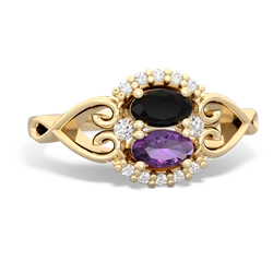 Onyx Love Nest 14K Yellow Gold ring R5860