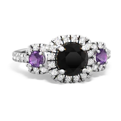 Onyx Regal Halo 14K White Gold ring R5350