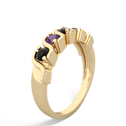 Onyx Anniversary Band 14K Yellow Gold ring R2089