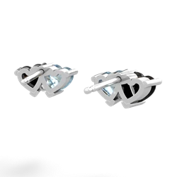 Onyx Sweethearts 14K White Gold earrings E5260