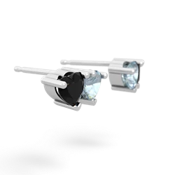 Onyx Sweethearts 14K White Gold earrings E5260