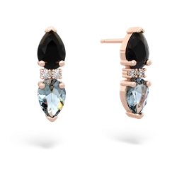 Onyx Bowtie Drop 14K Rose Gold earrings E0865