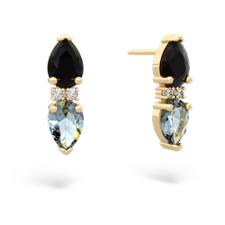 Onyx Bowtie Drop 14K Yellow Gold earrings E0865