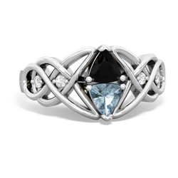 Onyx Keepsake Celtic Knot 14K White Gold ring R5300