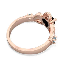 Onyx Claddagh Keepsake 14K Rose Gold ring R5245