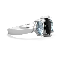 Onyx Three Peeks 14K White Gold ring R2433