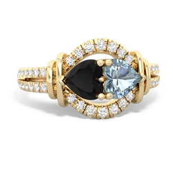 Onyx Art-Deco Keepsake 14K Yellow Gold ring R5630