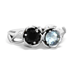 Onyx Rose Garden 14K White Gold ring R5510