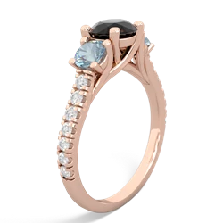 Onyx Pave Trellis 14K Rose Gold ring R5500