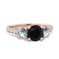 Onyx Pave Trellis 14K Rose Gold ring R5500