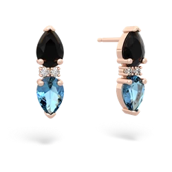 Onyx Bowtie Drop 14K Rose Gold earrings E0865