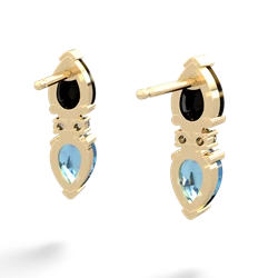 Onyx Bowtie Drop 14K Yellow Gold earrings E0865