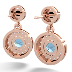 Onyx Halo Dangle 14K Rose Gold earrings E5319