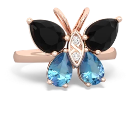 Onyx Butterfly 14K Rose Gold ring R2215