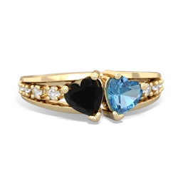 Onyx Heart To Heart 14K Yellow Gold ring R3342