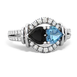 Onyx Art-Deco Keepsake 14K White Gold ring R5630