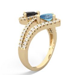 Onyx Diamond Dazzler 14K Yellow Gold ring R3000